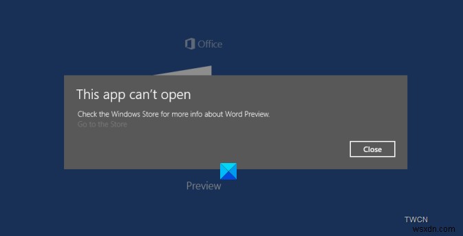 Khắc phục lỗi This app can t open cho ứng dụng Office trên Windows 10