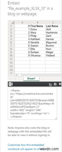 Cách nhúng bảng tính Excel vào Blog