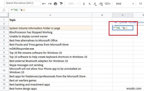 Cách thêm tiền tố hoặc hậu tố cho phạm vi ô trong Excel