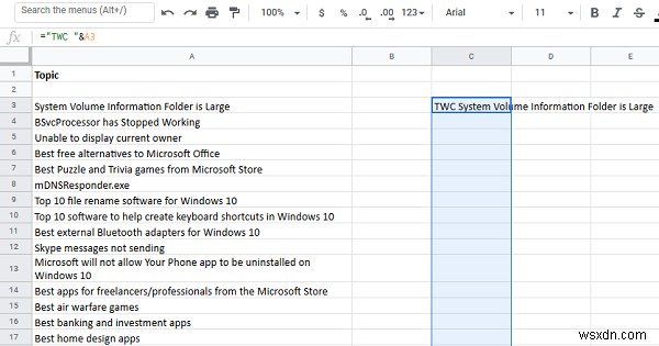 Cách thêm tiền tố hoặc hậu tố cho phạm vi ô trong Excel