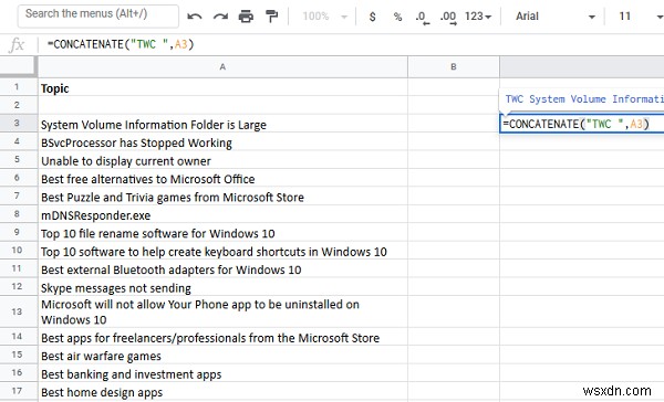 Cách thêm tiền tố hoặc hậu tố cho phạm vi ô trong Excel