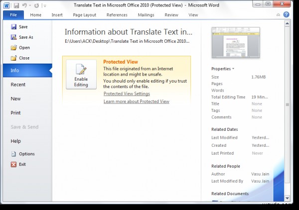 Cách tắt Chế độ bảo vệ (Protected View) trong Microsoft Office