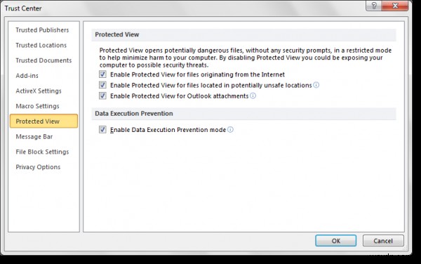 Cách tắt Chế độ bảo vệ (Protected View) trong Microsoft Office