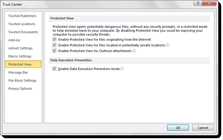 Cách tắt Chế độ bảo vệ (Protected View) trong Microsoft Office