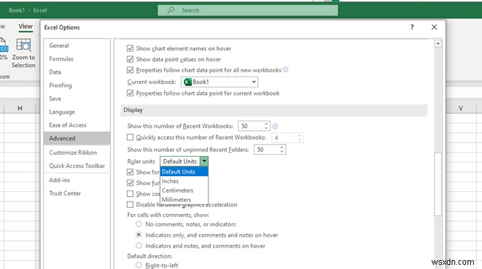 Cách đổi đơn vị thước kẻ (Ruler) trong Word, Excel, PowerPoint
