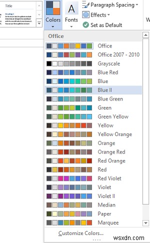 Tùy chỉnh, đổi màu chủ đề, font mặc định trong Microsoft Office