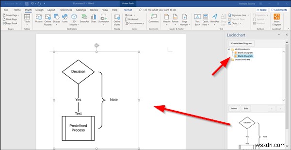Tạo sơ đồ luồng trong Lucidchart và nhập vào Microsoft Word