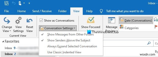 Cách dùng tính năng Xem hội thoại trong Microsoft Outlook