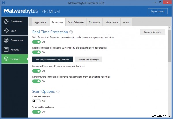 Lỗi Office 365 0x8004FC12 khi dùng Malwarebytes