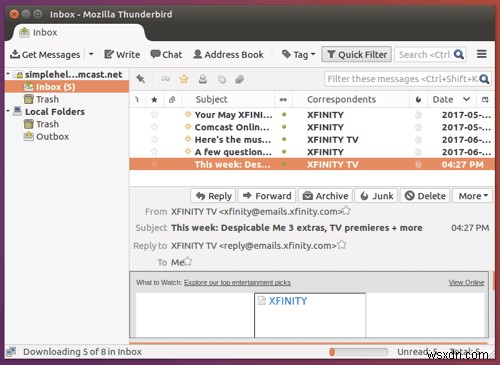 Cách thiết lập email Comcast trên Ubuntu Linux