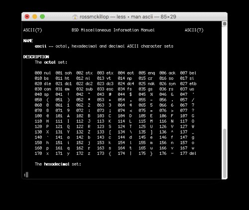 Cách tra mã ASCII trên Mac