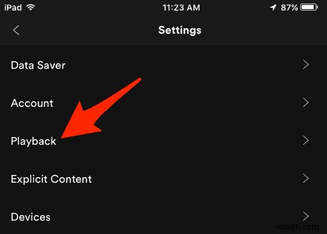 Làm to âm lượng Spotify trên iPhone/iPad (tăng volume trong app)