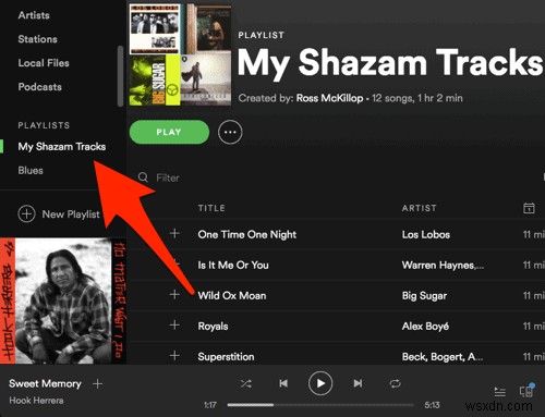 Tự động tạo playlist Spotify từ bài hát Shazam