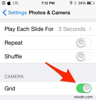 Cách bật lưới (Grid) trên Camera iPhone