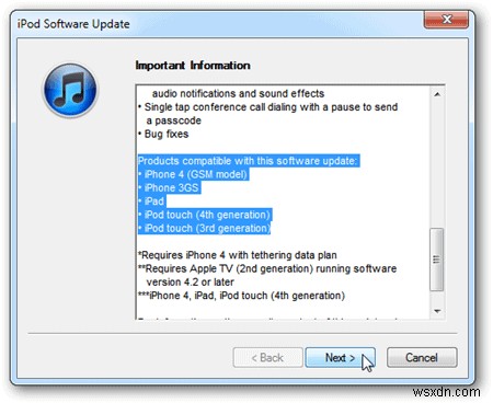 Cách nâng cấp thiết bị iOS lên phiên bản 4.3