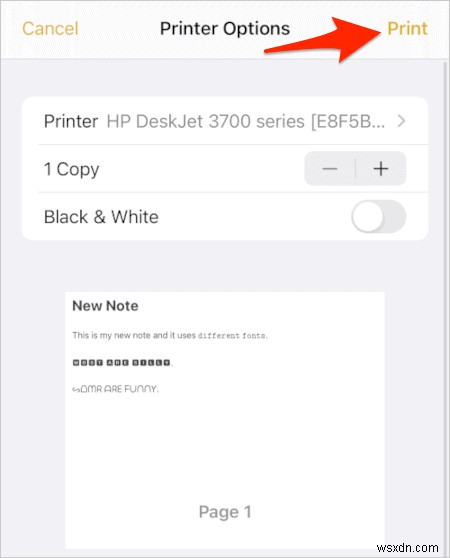Cách in ấn từ iPad, iPhone hoặc iPod Touch