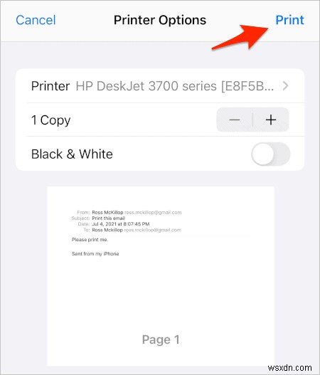 Cách in ấn từ iPad, iPhone hoặc iPod Touch
