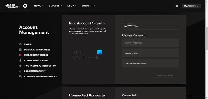 Cách thay đổi Tên người dùng, Mật khẩu, Tagline, v.v. của Riot Games