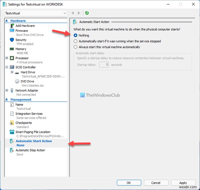 Cách làm cho máy ảo Hyper-V tự động khởi động cùng Windows