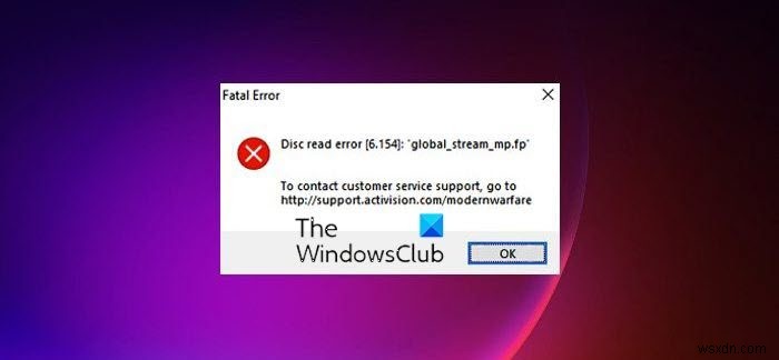 Khắc phục lỗi Warzone Disc Read Error trên Windows PC