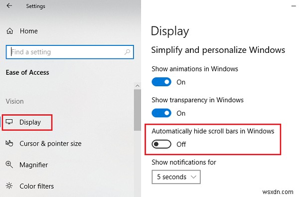 Cách làm cho thanh cuộn (Scrollbars) luôn hiển thị trong Windows 11/10