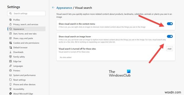 Cách bật/tắt Visual Search (Tìm kiếm hình ảnh) trên Microsoft Edge