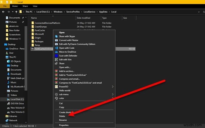 Khắc phục lỗi PresentationFontCache.exe chiếm CPU và RAM cao trên Windows 11/10