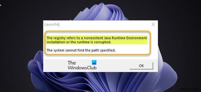 Khắc phục lỗi The registry refers to a nonexistent Java Runtime Environment installation or the Runtime is corrupted