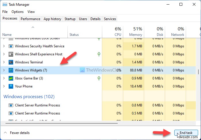 Khắc phục bảng điều khiển Widgets Windows 11 không hoạt động
