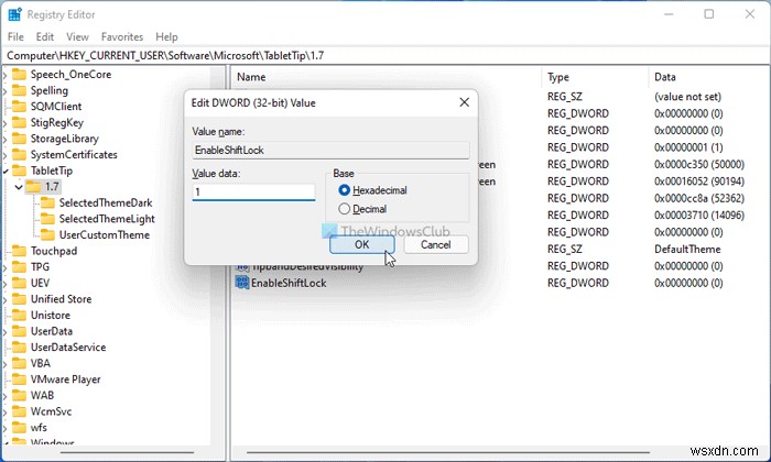 Cách Bật/Tắt Shift Lock trên Bàn phím cảm ứng trong Windows 11/10