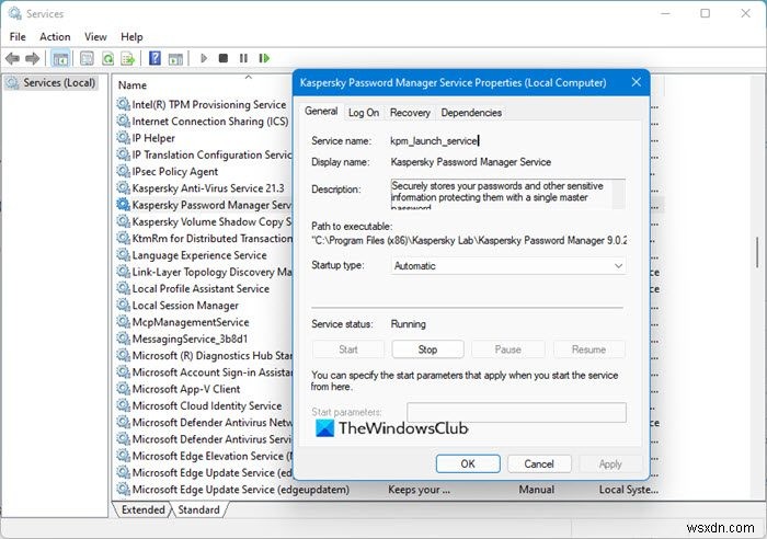 Khắc phục Kaspersky Password Manager Service không phản hồi trong Windows 11