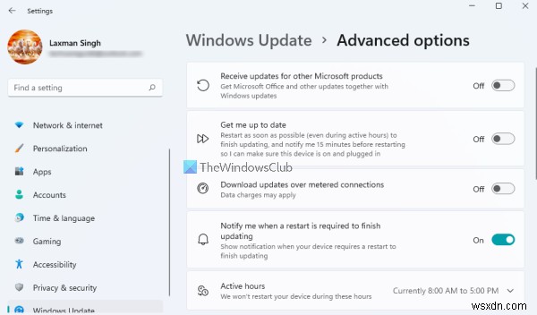 Cài đặt Windows Update trong Windows 11