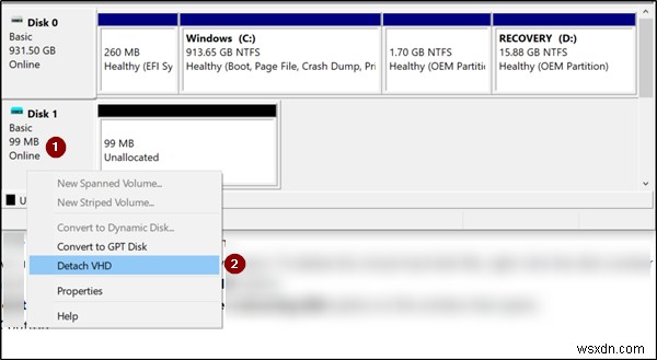 Cách xóa ổ ảo (Virtual Drive) trong Windows 11/10
