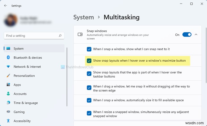 Cài đặt Đa nhiệm (Multitasking) tốt nhất nên bật trên Windows 11