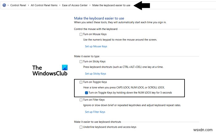 Cách tắt âm thanh phím Toggle Keys trong Windows 11