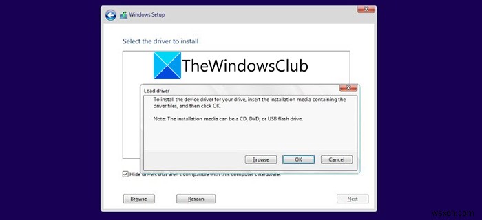 Khắc phục lỗi  Select the driver to be installed  khi cài đặt Windows