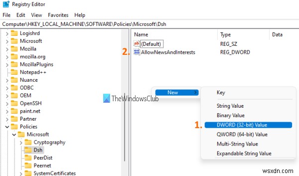 Cách tắt Widgets trong Windows 11 dùng Registry hoặc Group Policy Editor