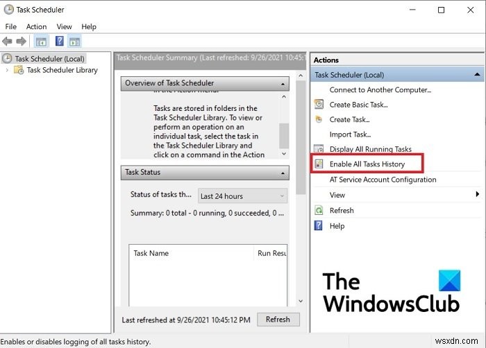 Cách bật, xem và xóa lịch sử Task Scheduler trong Windows 11