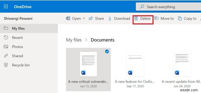 Sửa lỗi OneDrive Unable to move shortcut khi di chuyển thư mục chia sẻ