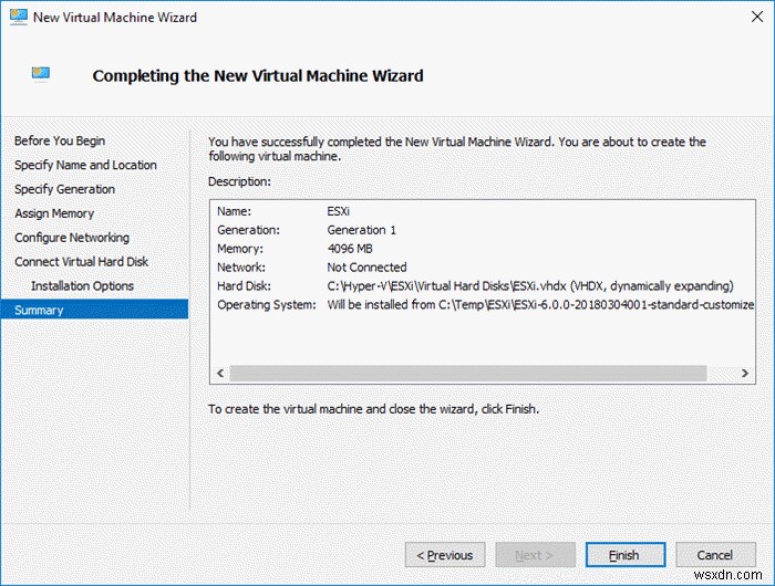 Cài đặt VMware ESXi trong máy ảo Hyper-V (Nested Virtualization) trên Windows 11/10