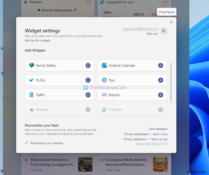 Cách thêm và tùy chỉnh Widgets trong Windows 11