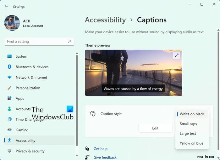 Hiển thị hoặc ẩn lời bài hát, phụ đề và caption cho video trên Windows 11/10
