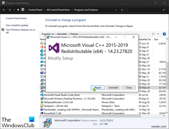 Khắc phục lỗi The code execution cannot proceed because CONCRT140.dll was not found