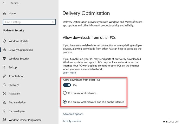 Tải Windows Updates & Apps từ các PC Windows 11/10 khác