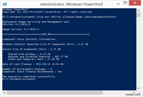 Phân tích Windows Component Store hoặc WinSxS trên Windows 11/10