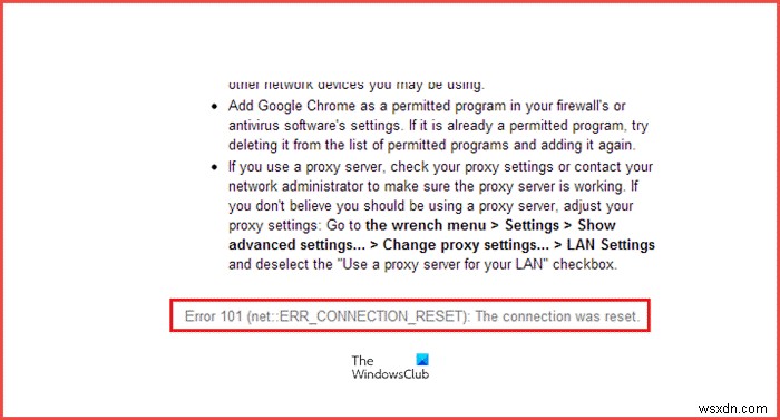 Sửa lỗi ERR_CONNECTION_RESET trên trình duyệt Chrome