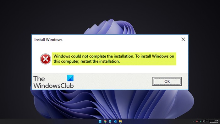 Windows không thể hoàn tất cài đặt [Đã khắc phục]