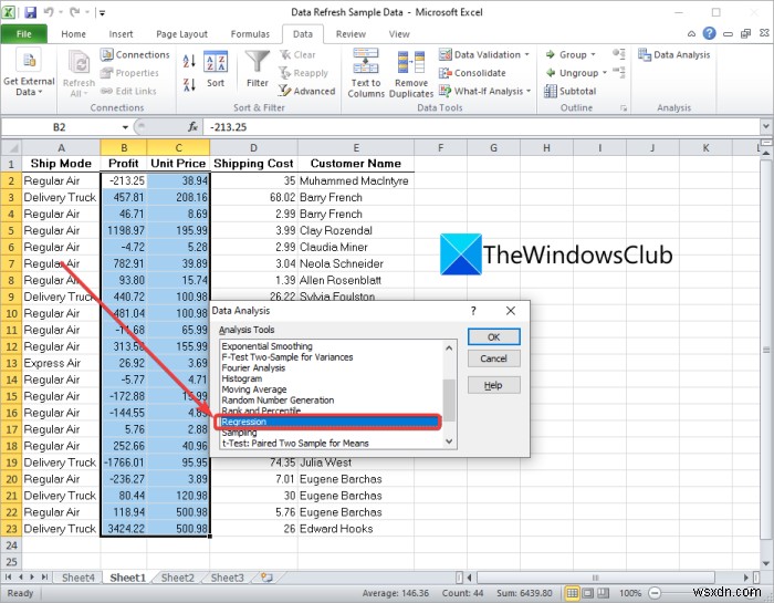 Cách thực hiện Phân tích hồi quy (Regression Analysis) trong Windows 11/10