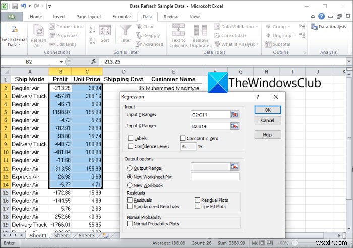 Cách thực hiện Phân tích hồi quy (Regression Analysis) trong Windows 11/10