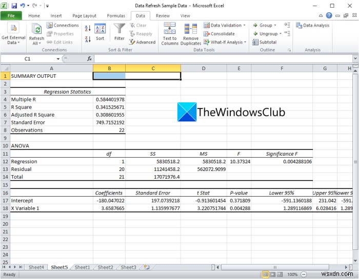 Cách thực hiện Phân tích hồi quy (Regression Analysis) trong Windows 11/10